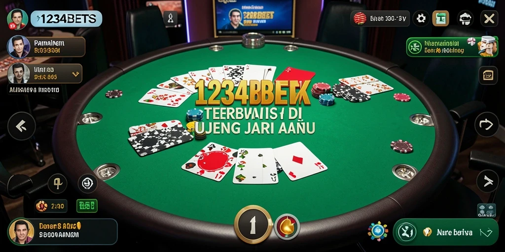 Tampilan gameplay seru dalam 1234BETS yang menampilkan aksi Poker.
