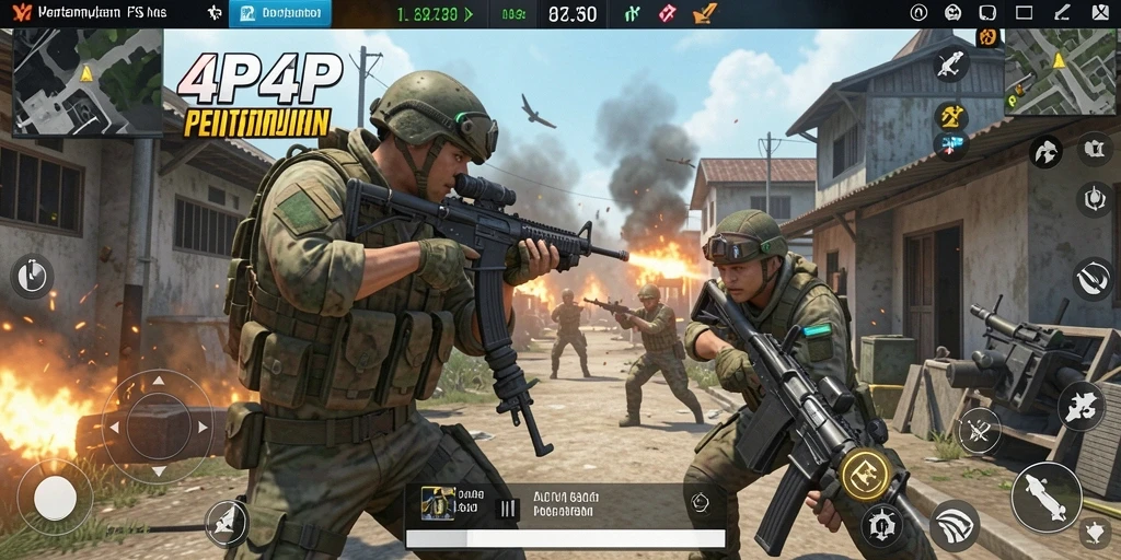 Screenshot menunjukkan aksi intense dari gameplay 4P4P yang memikat.