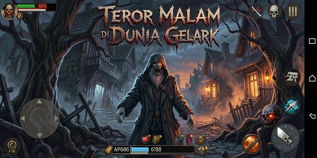 Tangkapan layar menggambarkan suasana gelap dan menakutkan dalam AP686.