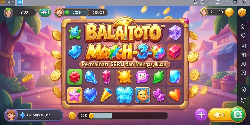 Tampilan gameplay menarik dari BALAITOTO dengan elemen match-3 yang seru.