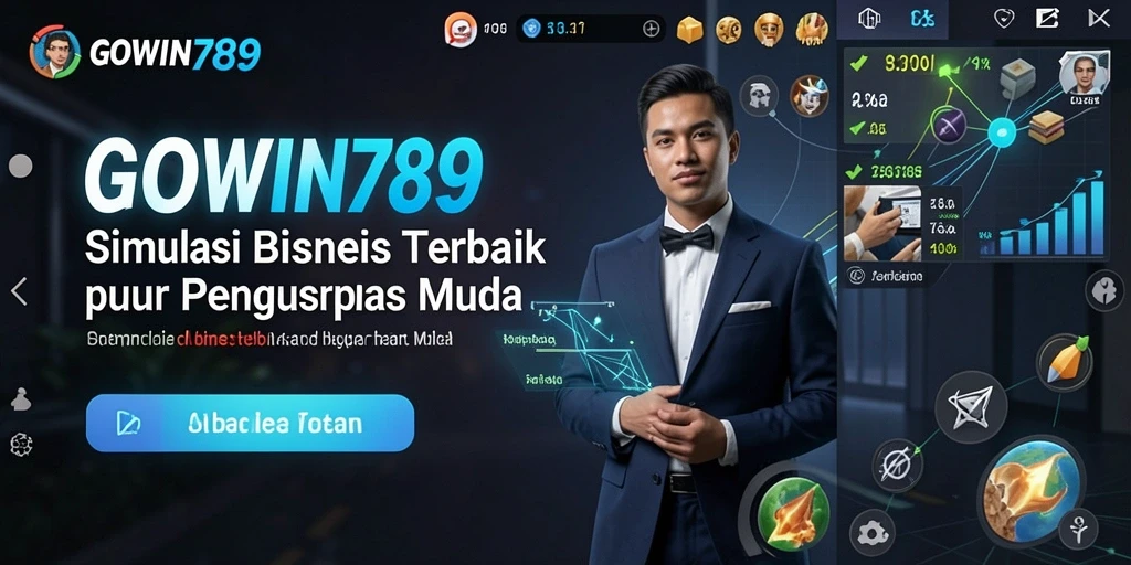 Tampilan gameplay GOWIN789 dengan aktivitas bisnis yang seru.