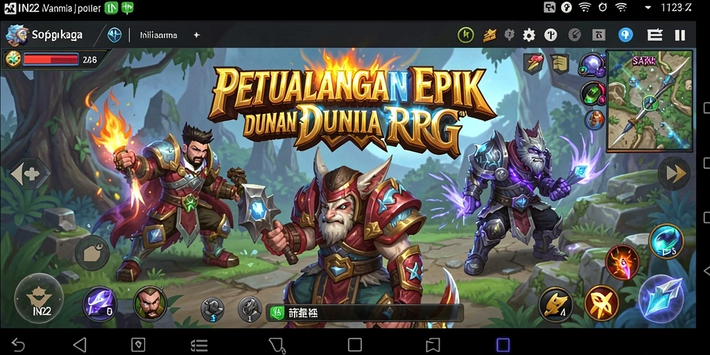 Tangkapan layar IN22 menampilkan aksi seru dalam dunia RPG.