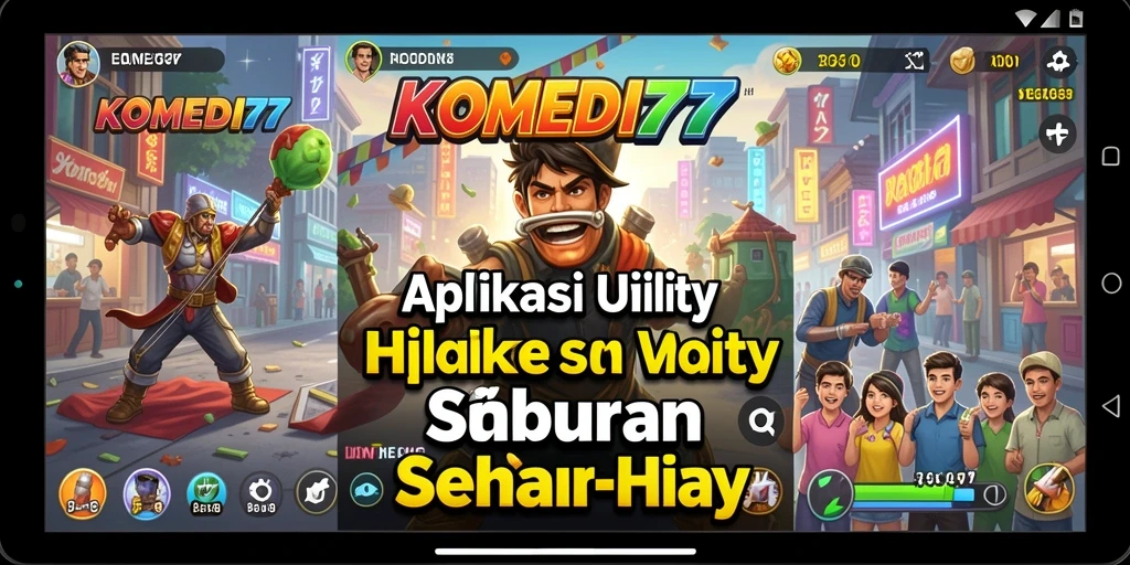 Screenshot utama KOMEDI77 menunjukkan antarmuka aplikasi yang menarik.