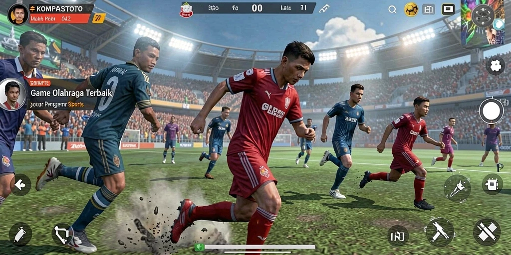 Tampilan aksi seru di dalam KOMPASTOTO saat bermain olahraga.