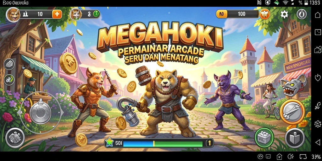 Tampilan gameplay seru MEGAHOKI dengan berbagai level menantang.