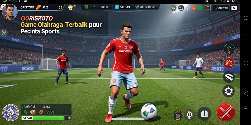Screenshot ORISTOTO menampilkan aksi seru dalam permainan olahraga.