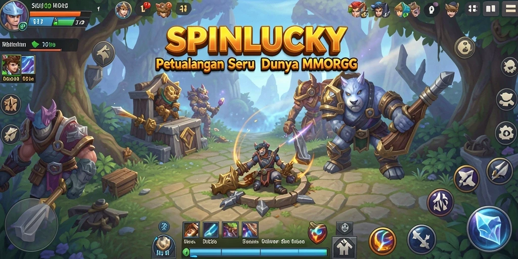 Gameplay interaktif dalam SPINLUCKY yang penuh aksi dan petualangan.