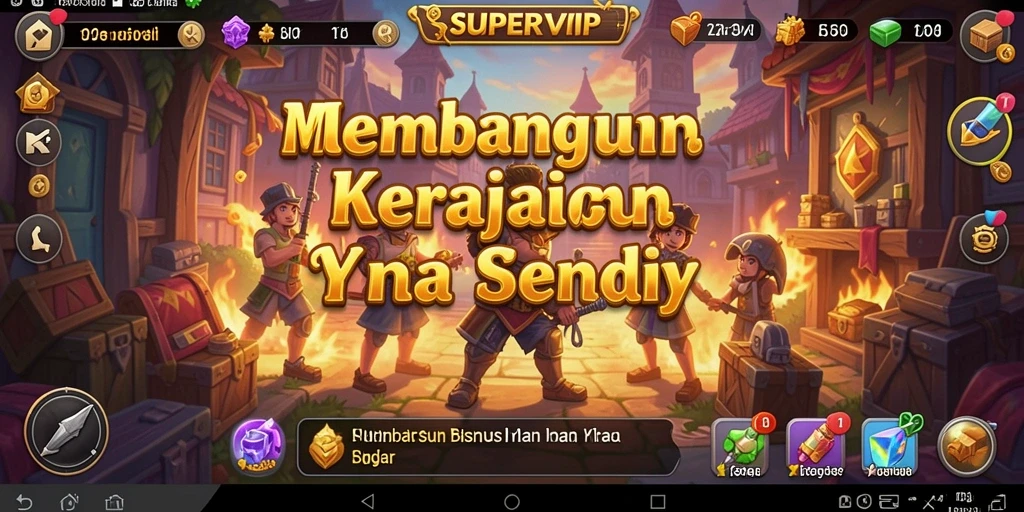 Screenshot gameplay SUPERVIP menunjukkan momen seru dalam membangun kerajaan bisnis.