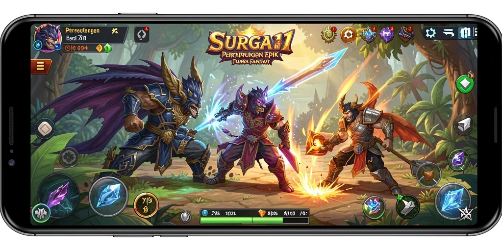 Gameplay SURGA11 yang mendebarkan dalam pertarungan Fighting.
