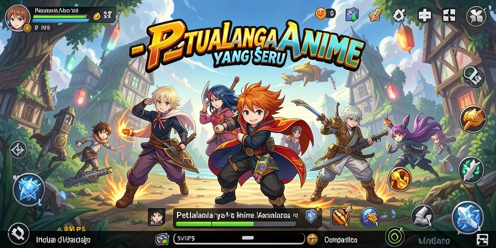 Screen gameplay SVIP5 menampilkan aksi karakter Anime yang menarik.