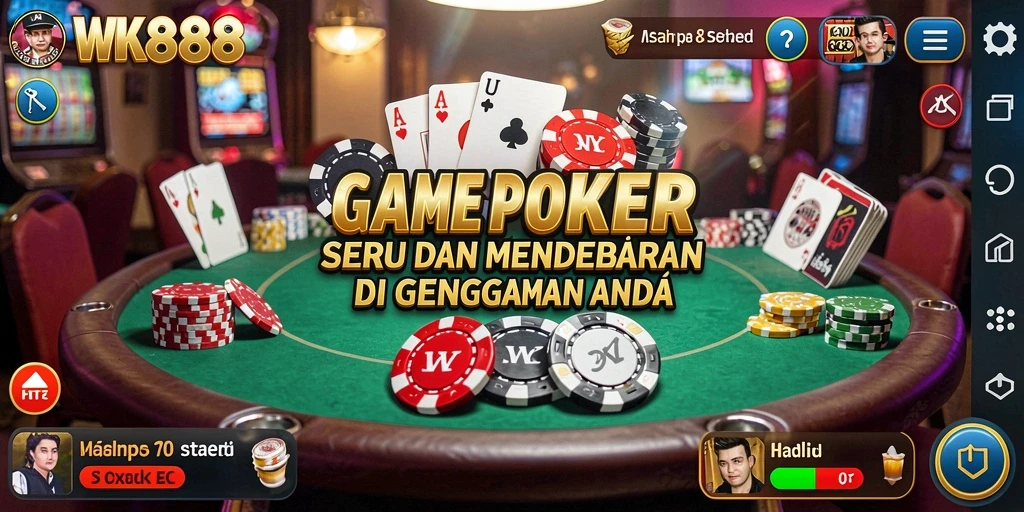 Screenshot gameplay WK888 menampilkan aksi seru permainan Poker.
